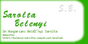 sarolta belenyi business card